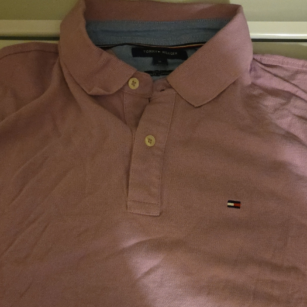 Tommy Hilfiger Men's Light Pink Polo Shirt